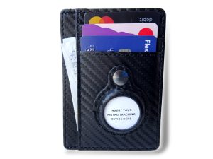 carbon thin airtag wallet